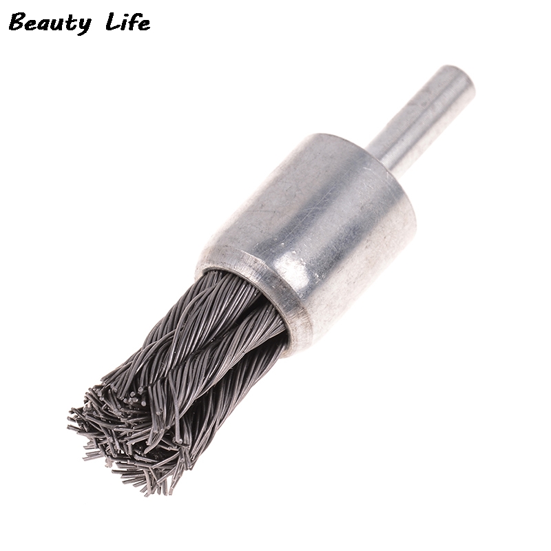 Brosse en Acier Inoxydable avec Tige pour Meuleuse ou Perceuse, Accessoire de , 6x20mm, 1 Pièce