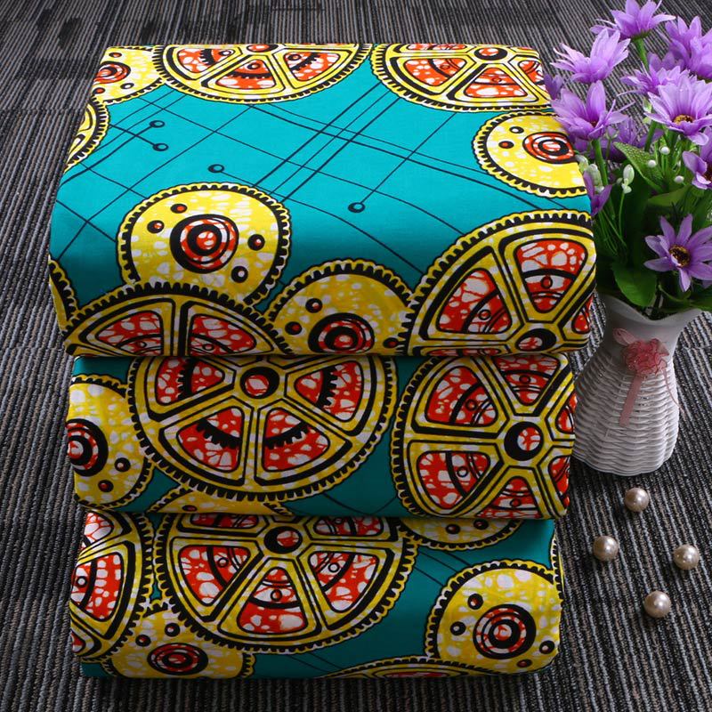 green yellow african fabric Cotton Printed Fabric Plain Geometric Printed Fabric satin fabric Batik 100% Cotton african wax