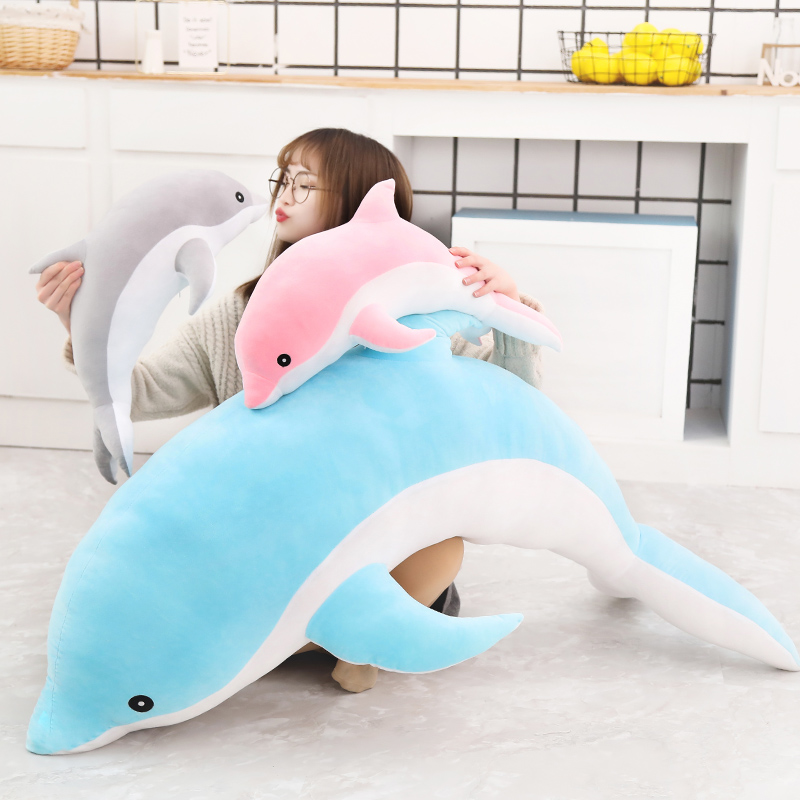 Jouets en peluche dauphin doux Kawaii, poupées rembourrées en coton, Animal, oreiller de sieste, jouet pour enfants, de noël pour filles