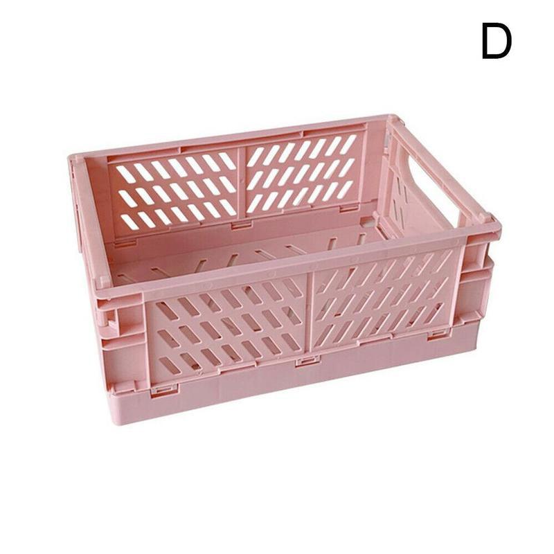 Crate Storage Box Plastic Storage Container Collapsible Basket Home Storage Supplies Desktop Cosmetic Stationery Organizer Boxes: Mini Size D