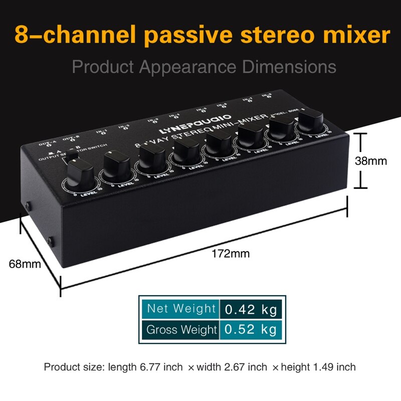 Mini-stereo- 8 -wege-lautsprecher, nicht quellenunabhängige klangmischung/benötigt netzteil, #39 audiofrequenzmischung