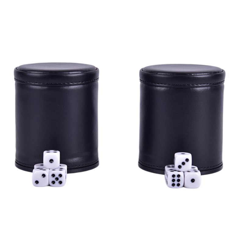 Foreign Trade PU Leather Flannel Mute Dice Cup Bar Game Supplies