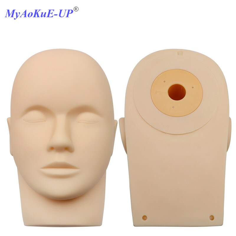 Training Facial Mannequin Flat Head Practice For Eyelash Extension Makeup Grafting Eyelashes Tools: Default Title
