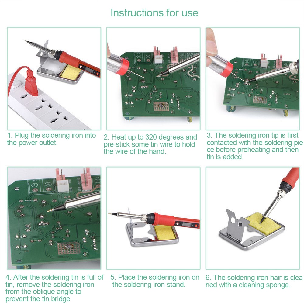 Elektrische Soldeerbout 10 stuks 908S 220V 80W LCD Verstelbare Temperatuur soldeerbout Kit Met solderen iron Tips kits Rood