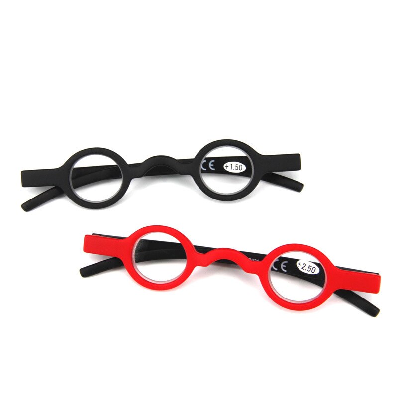 Kleine ronde leesbril dames heren presbyopie bril dioptrie rood zwart lezer ultralicht flexibele heldere lens  +1.5 +2.0 +2.5