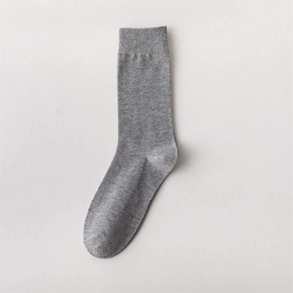 Calcetines largos de algodón puro para hombre, calcetín informal de negocios, desodorante, talla grande, 5 pares, Harajuku: A6