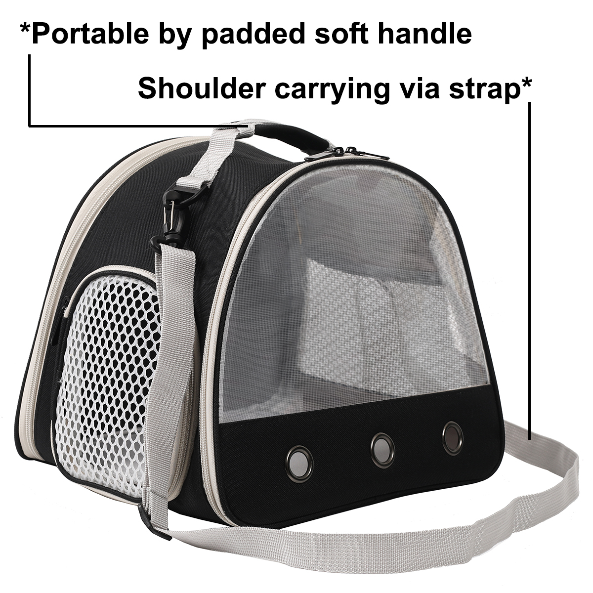 Porte-cochon d'inde Portable clair, Cage de Transport pour Hamster, sac de voyage pour Reptile, petit lapin pour animaux de compagnie, Dragon barbu pour l'extérieur