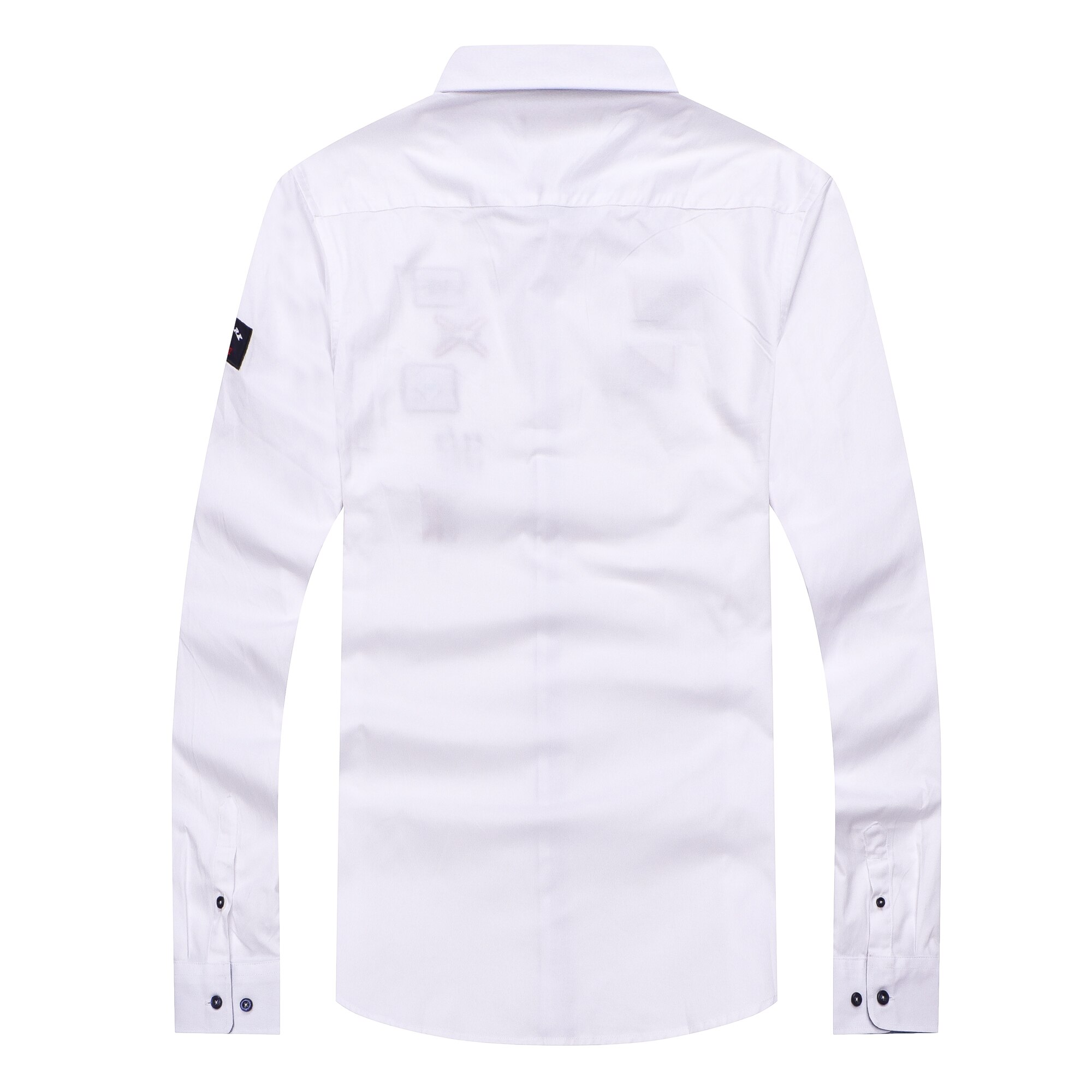 Borduurwerk Heren Casual Katoen Business Shirts Streetwear Luxe Mannen Lange Mouw Shark Shirts M-XXL