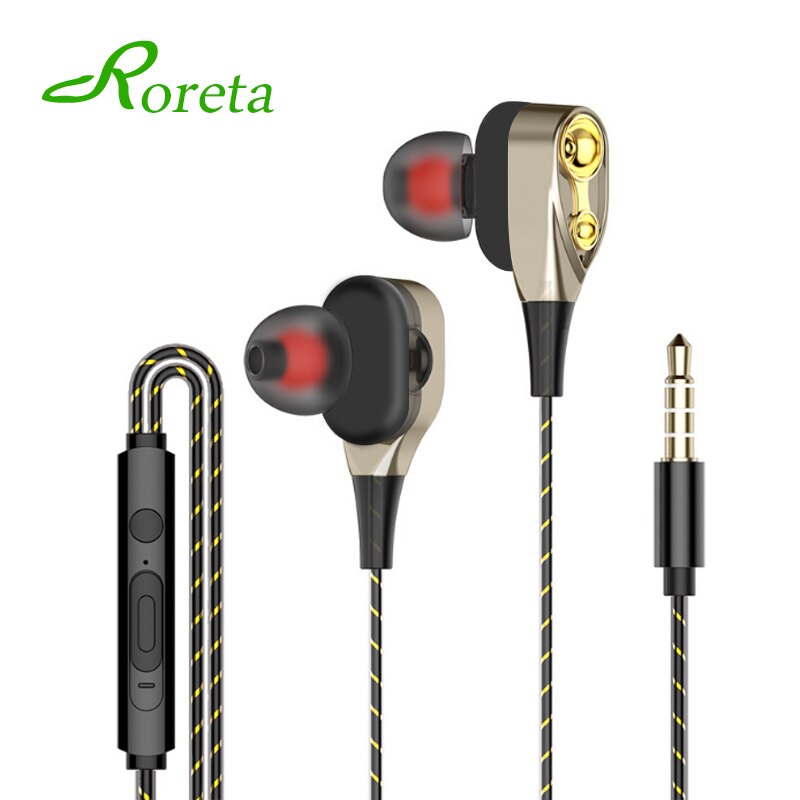 Roreta In-Ear Oortelefoon Stereo Bass Headset Met Ingebouwde Microfoon 3.5Mm Wired Oortelefoon Voor Smartphones