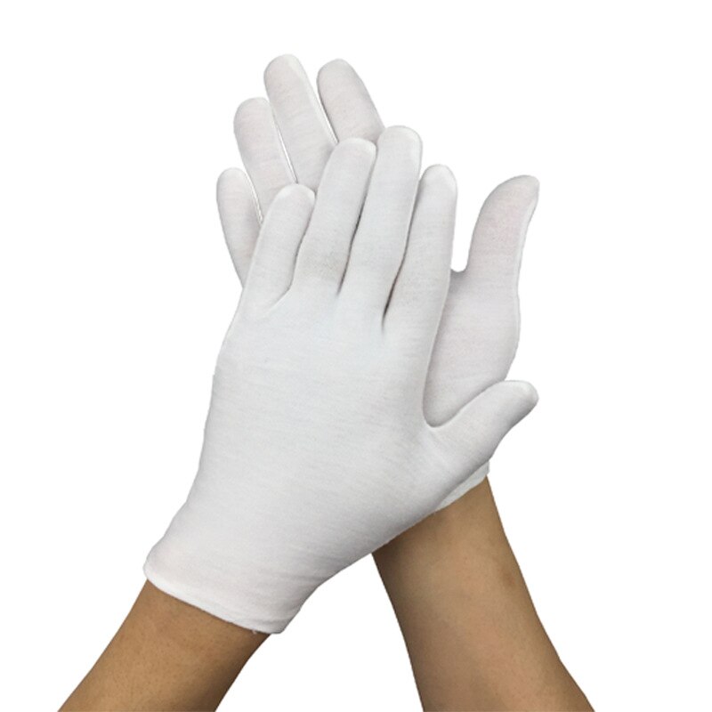 12Pairs Cotton Gloves White Safety Gloves Ceremonial Gloves For Male Female Serving Waiters Drivers Jewelry Gloves