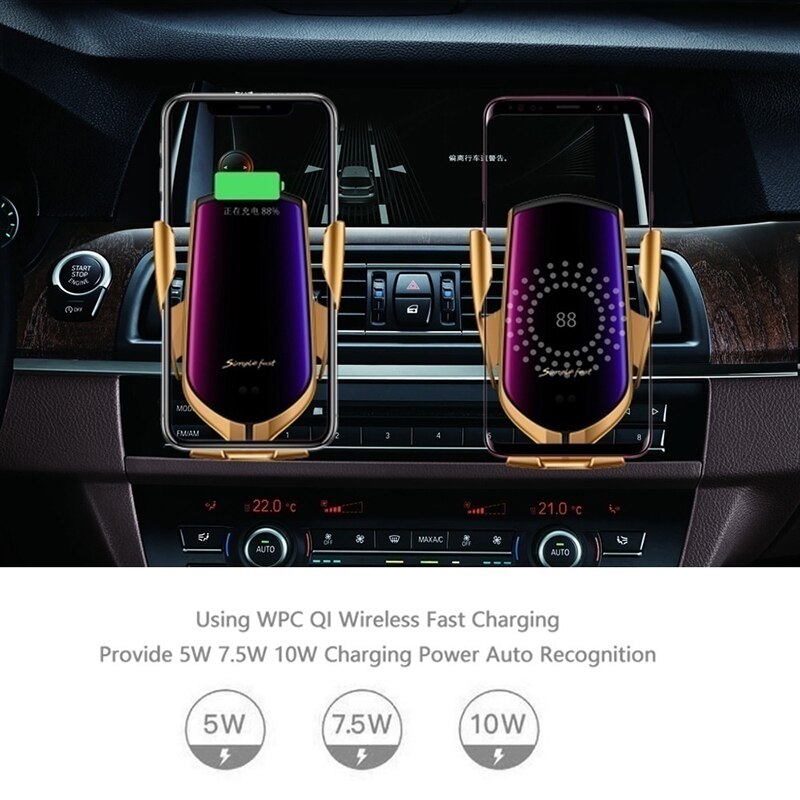 10W Car Phone Holder Qi Wireless Charger For iPhone 11 Pro XS MAX XR X 8 Plus Simplefast Fast Charging For Samsung S10 Note 10