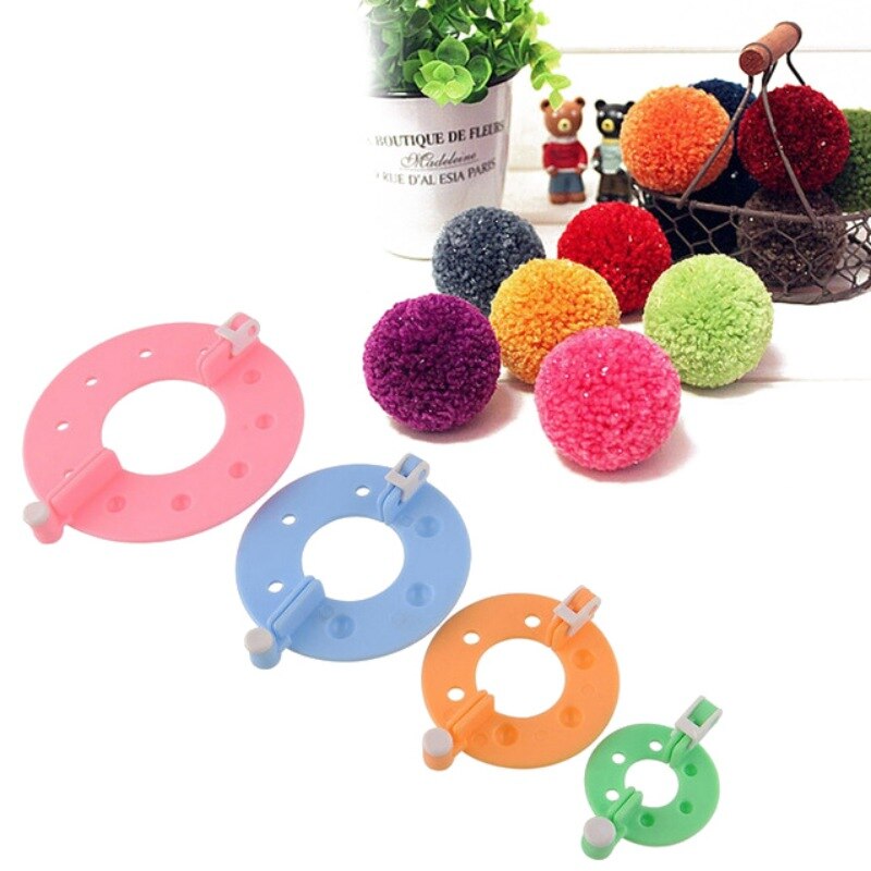 8 Stuks 4 Maten Pom Pom Maker Kit Diy Plastic Fluff Ball Wever Naald Knit Craft Pompon Tool Breien Tool naaien Diy Craft'