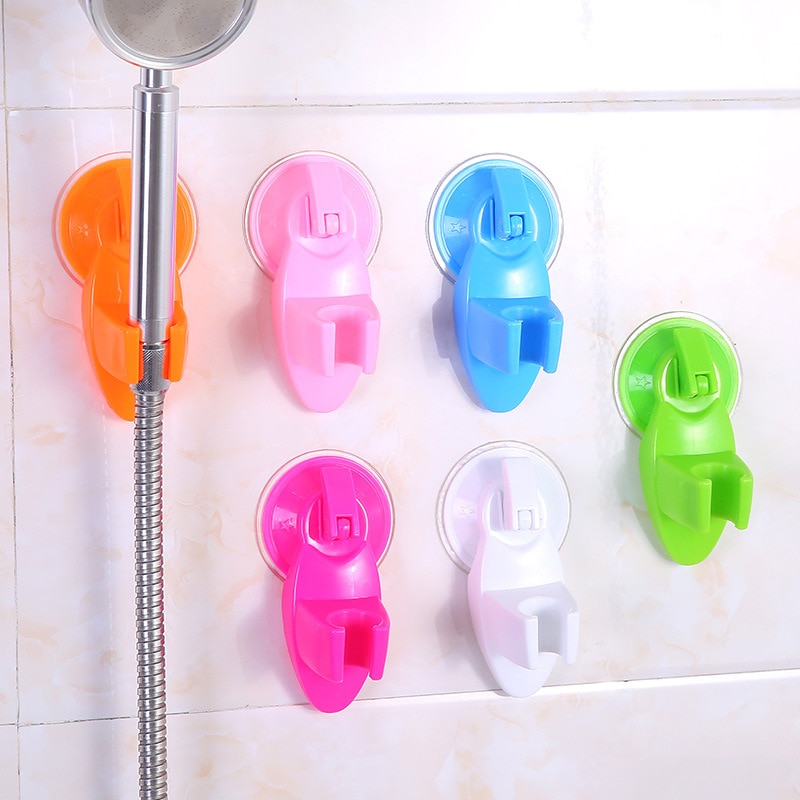 Bathroom Shower Head Holder Rack Powerful Suction Cup Shower Bracket Bathroom Accessories Shower Holder Seat Mount Wall Rack
