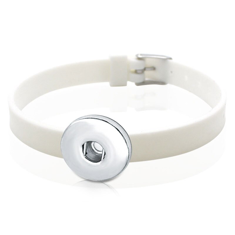 Gioielli fai-da-te colori caramelle bracciale in Silicone con bottone a pressione per donna ragazzi ragazze regalo BS2556: white
