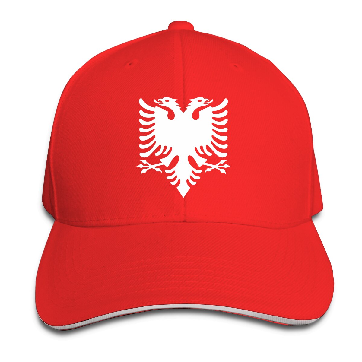 Albania sombreros, gorras de hombres y mujeres, gorros de pico de pato, gorras de béisbol de coche, gorras ajustables de Snapback hip-hop unisex: Rojo