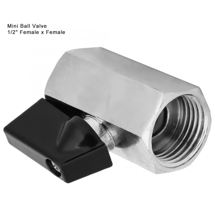 1 pc 1/2 inch Mini Brass Ball Valve Chrome Plated Female x Female NPT with Handle