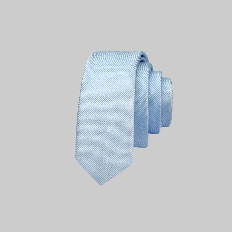 Cravate fine en soie pour hommes, nouveauté, décontractée, vert clair, 4CM,: BLEU CIEL