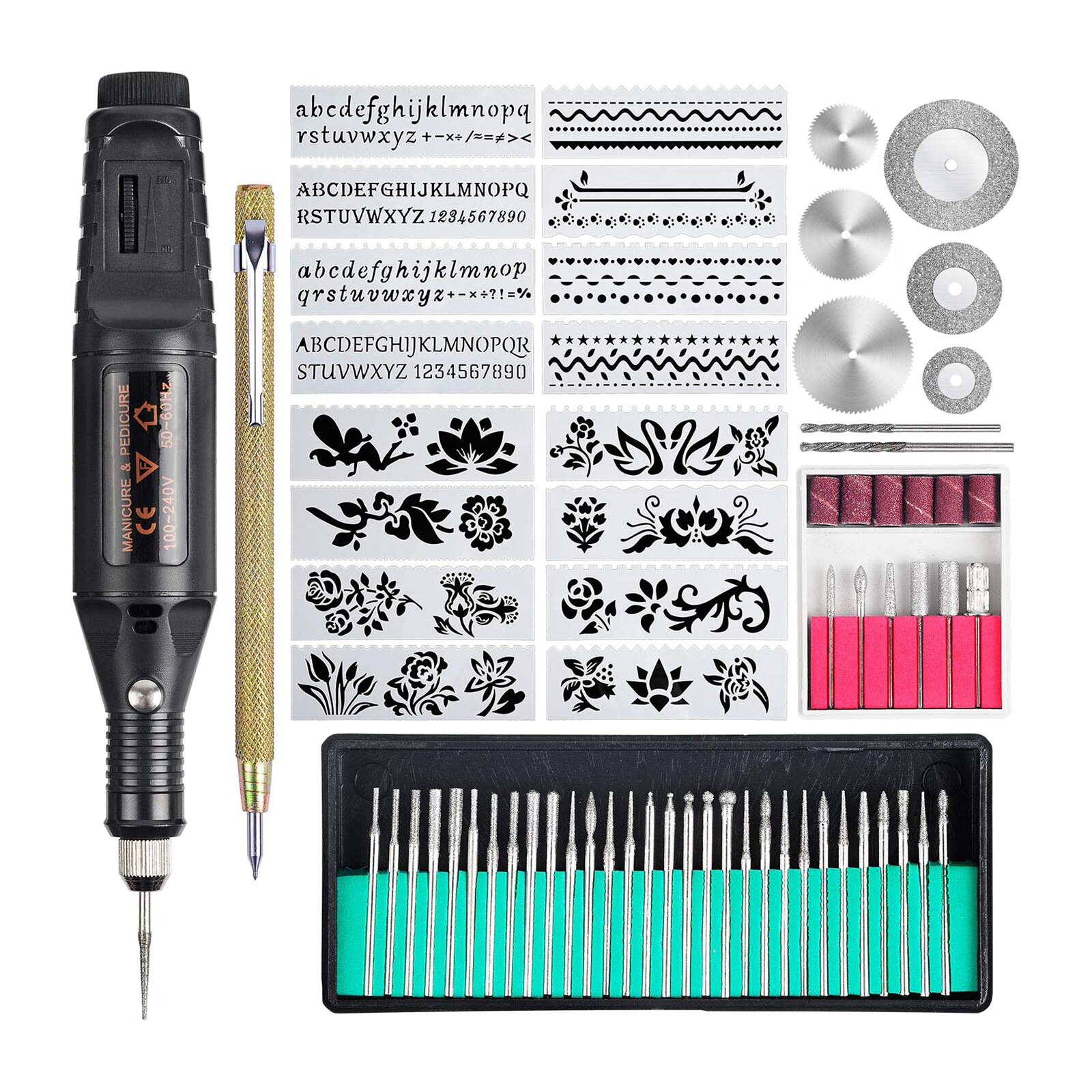 Engraving Tool Kit Electric Wired Micro Engraver Carving Etching Pen Stone Glass Wood Mini Engraver Glass Ceramic Palstic DIY