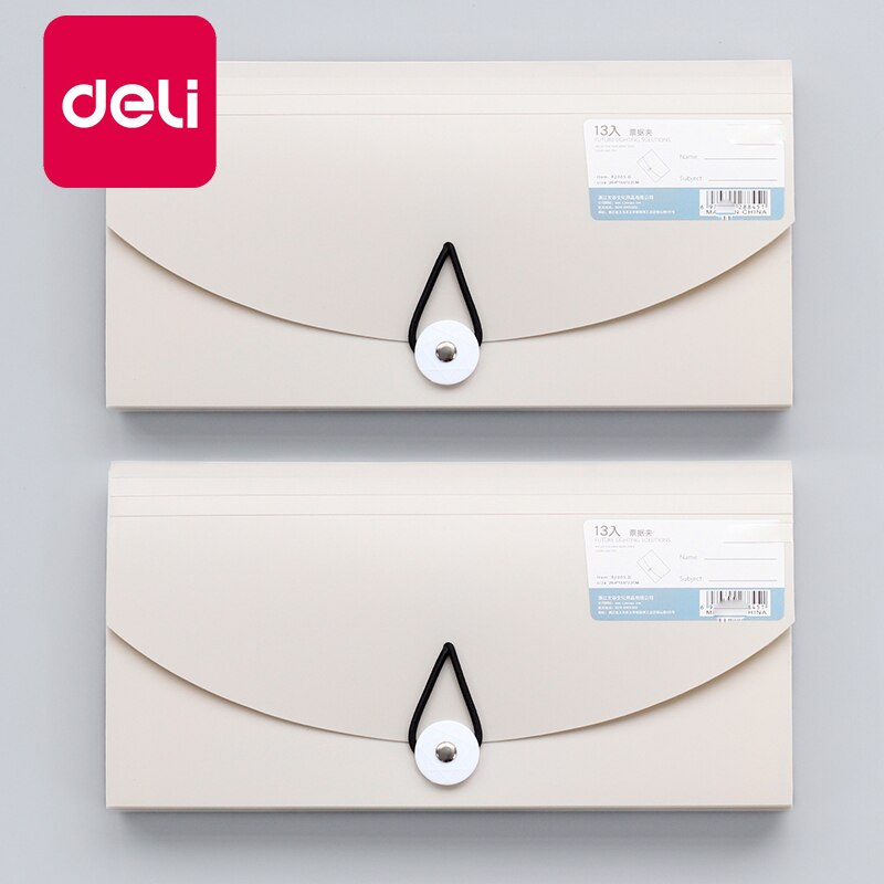 Deli 2PCS File Folder Organ Bag A5 Organizer box Paper Holder Document Folder Multi-function Storage Finishing Office Supplies