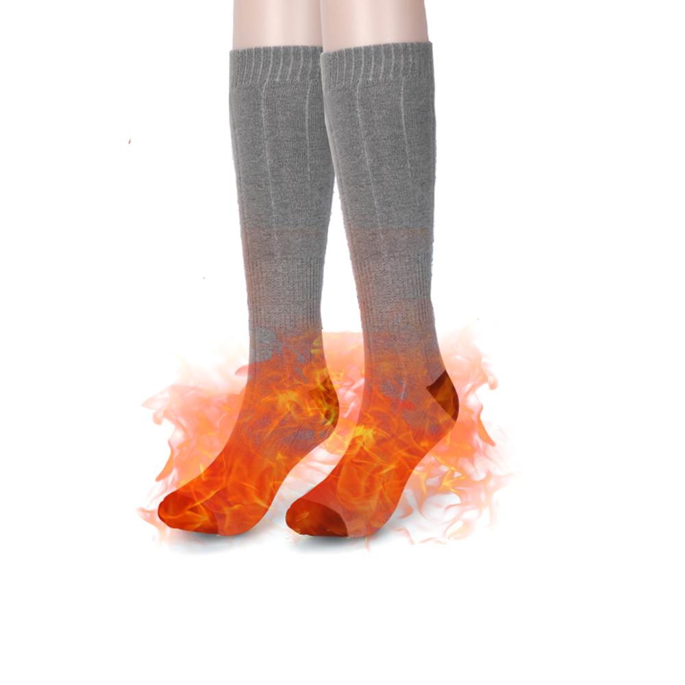 Calcetines calefactables eléctricos con batería recargable, para hombre y mujer, para invierno, esquí, deporte de ciclismo: Gris