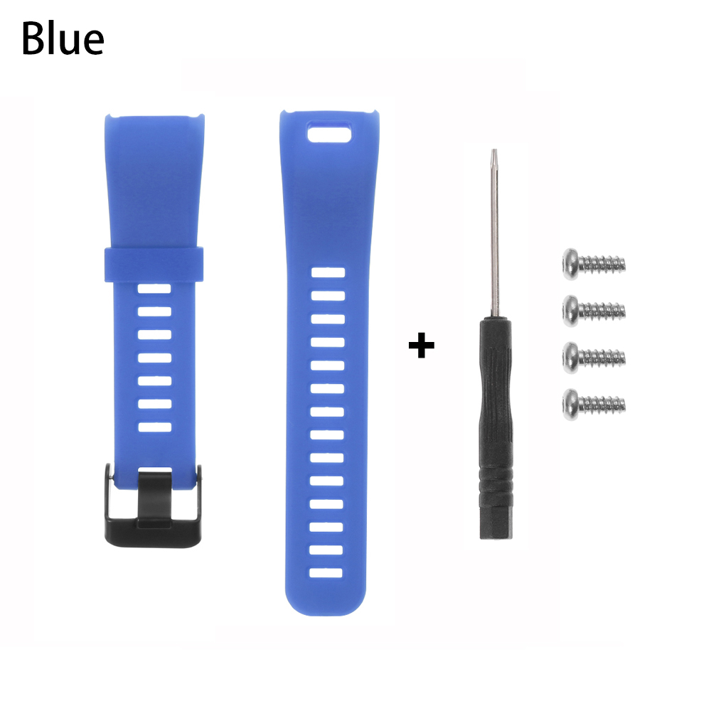 Silicone Strap For Garmin Vivosmart HR Rubber Wristband Sport Belt Bracelet Replacement Watch Band Sports Strap with tools: blue