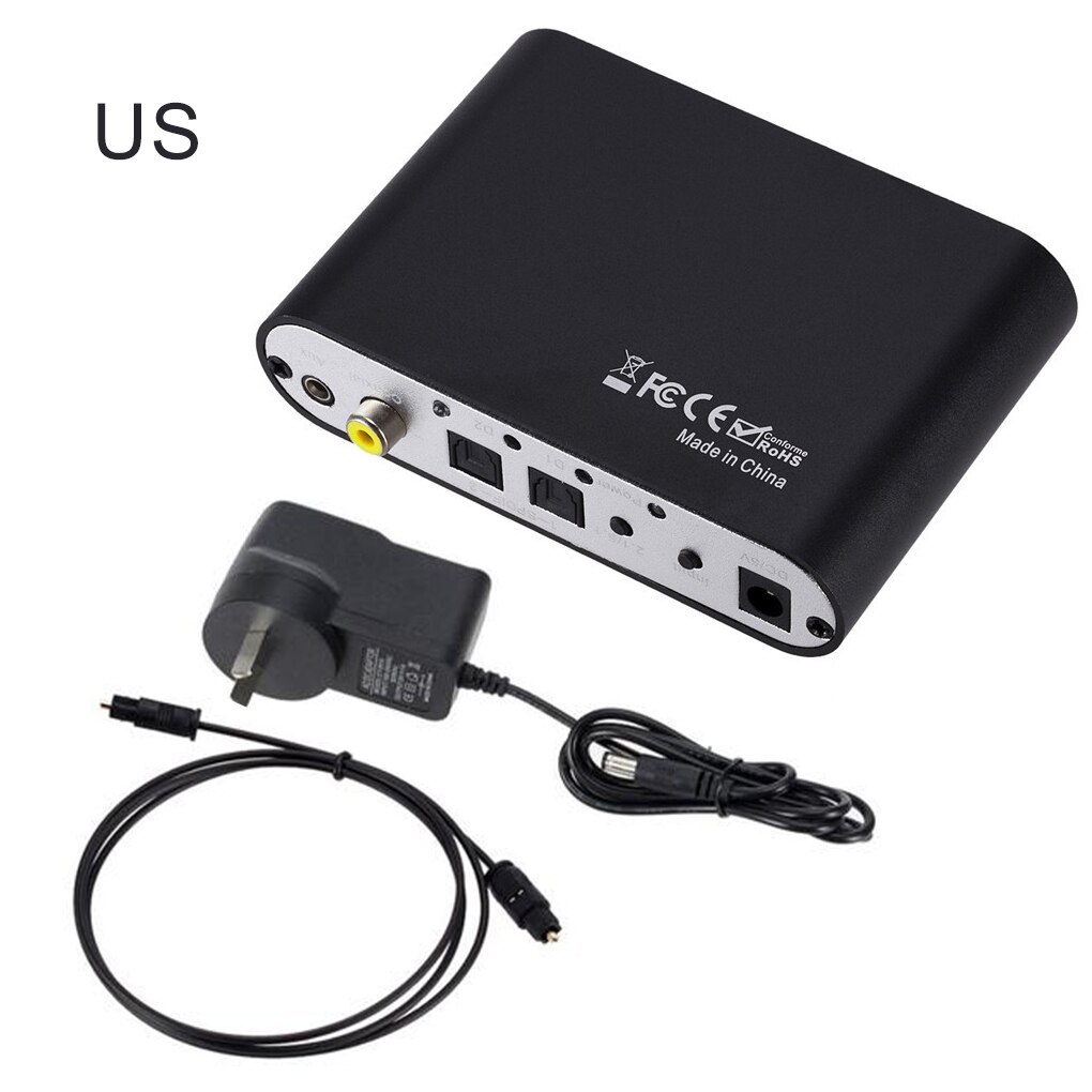 5.1 ch audio decoder, spdif coaxial audio decoder for rca dts ac3, optical digital amplifier, analog, hd audio amplifier: US Plug