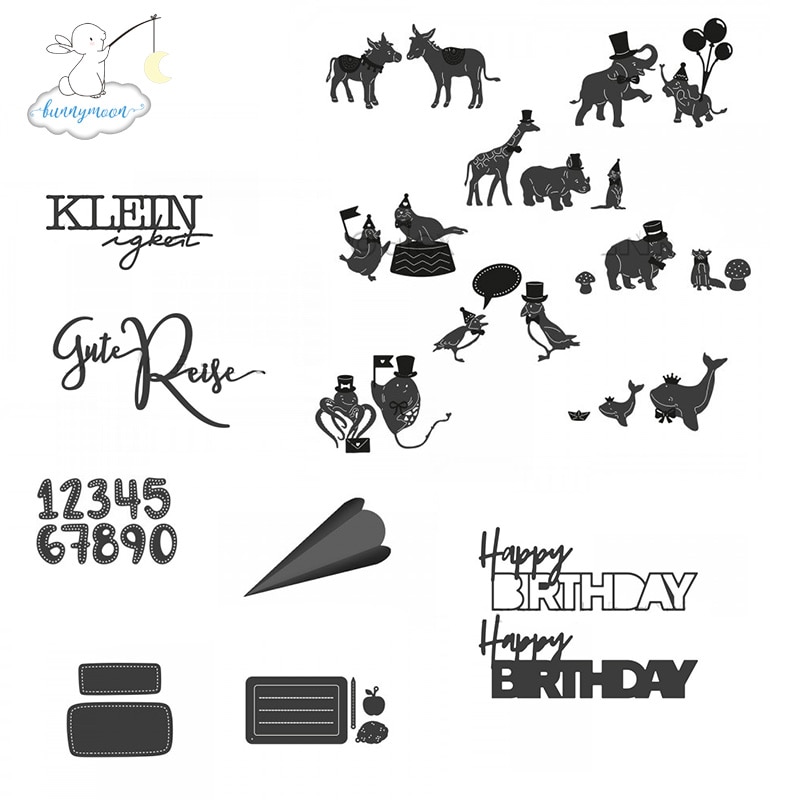 CH Tiere und Buchstaben Metall Schneiden Stirbt Schablonen für DIY Scrapbooking/fotoalbum briefmarken Dekorative Präge DIY Papier Karte
