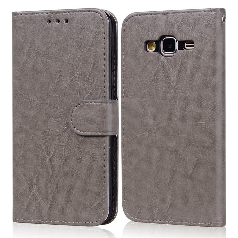 For Samsung Galaxy J3 Case Leather Wallet Phone Case for Samsung J3 J310F J320F Leather Flip Case For Samsung J3: Gray