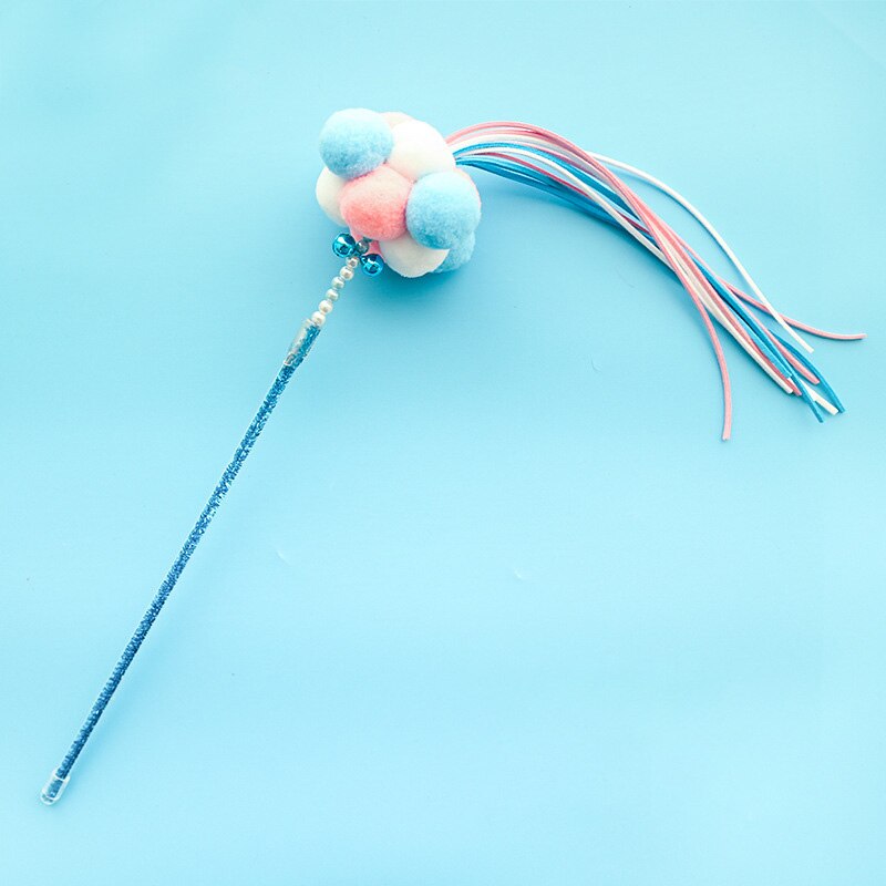 Katten speelgoed plastic kitten interactieve stok 5 kleuren grappig kattenhengel spel stok speelgoed huisdierbenodigdheden katten accessoire huisdier stok