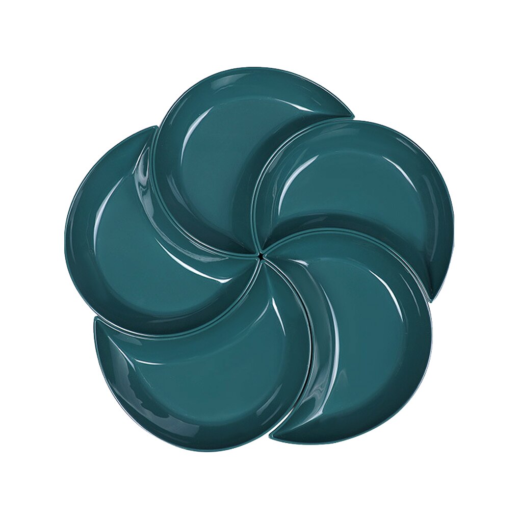 5 Pcs Kitchen Dinner Plates Crescent Shaped White Set Plate Dishes Stackable Food Snack Dinner Dish European Style Platters