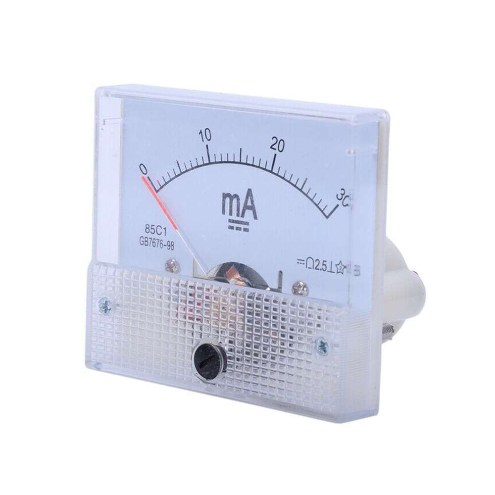 1 Pcs Plastic Analog Current Panel Meter DC 0-30mA Ammeter For Circuit Testing Household Tool Supplies Accessories