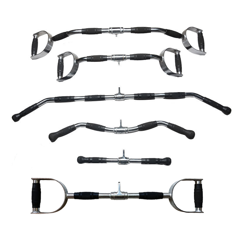 Home Lat Pull Down Bar Pulley Cable Machine Attachments For Gym Muscle Strength Workout Bodybuilding Exercise T Bar Handle Solid