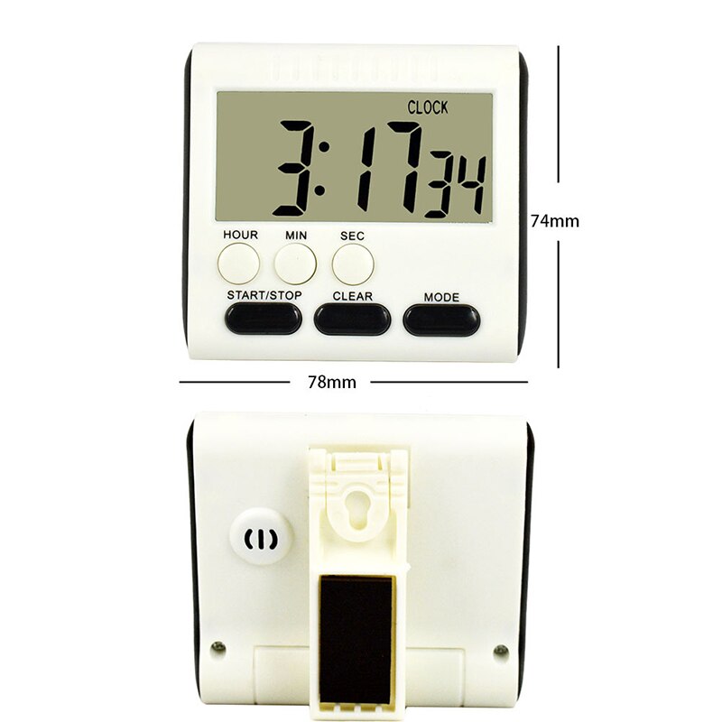 Home Kitchen LCD Large Display Countdown Timer Electronic Digital Reminder Hour Minute Second Count Up/Down Clock Loud Alarm