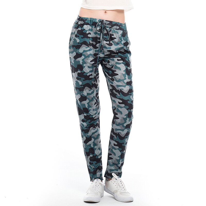 Kvinder camouflage skateboarding bukser dame afslappet løs elastik høj talje snørebukser til femme: Xl