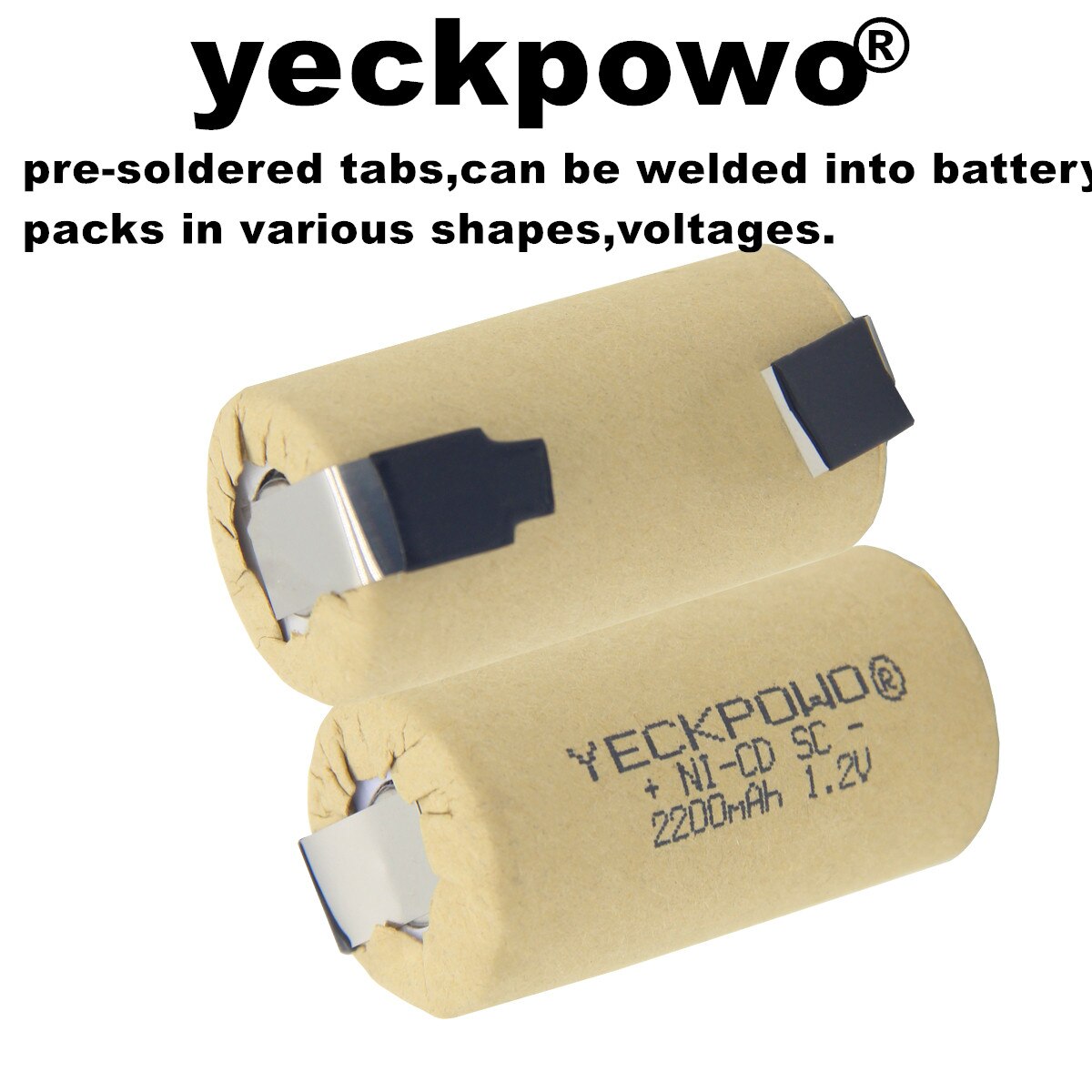 NICD-Cinta de soldar de batería sub C, 2200mAh, baterías SC, hojas de níquel, 1,2 V, recargable para destornilladores, herramientas eléctricas para B & D