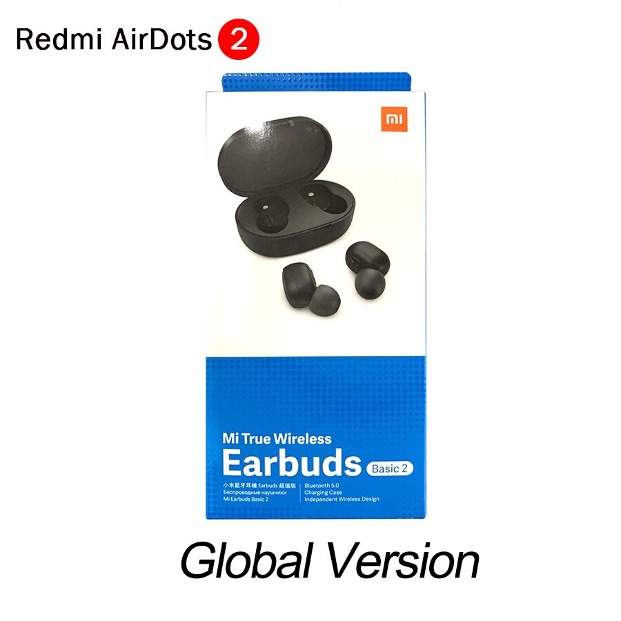 Global Version Xiaomi Redmi AirDots 2 Bluetooth5.0 Low Lag Mode TWS Bluetooth Earphone Headset BT5 True Wireless Stereo Auto: Airdots 2 GB Version