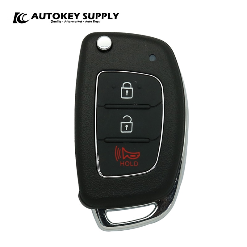 AUTOKEY SUPPLY factory direct sales.for Hyundai 2+1 Buttons remote flip key complete FSK 433Mhz chip:4D60 80BIT AKHKC404