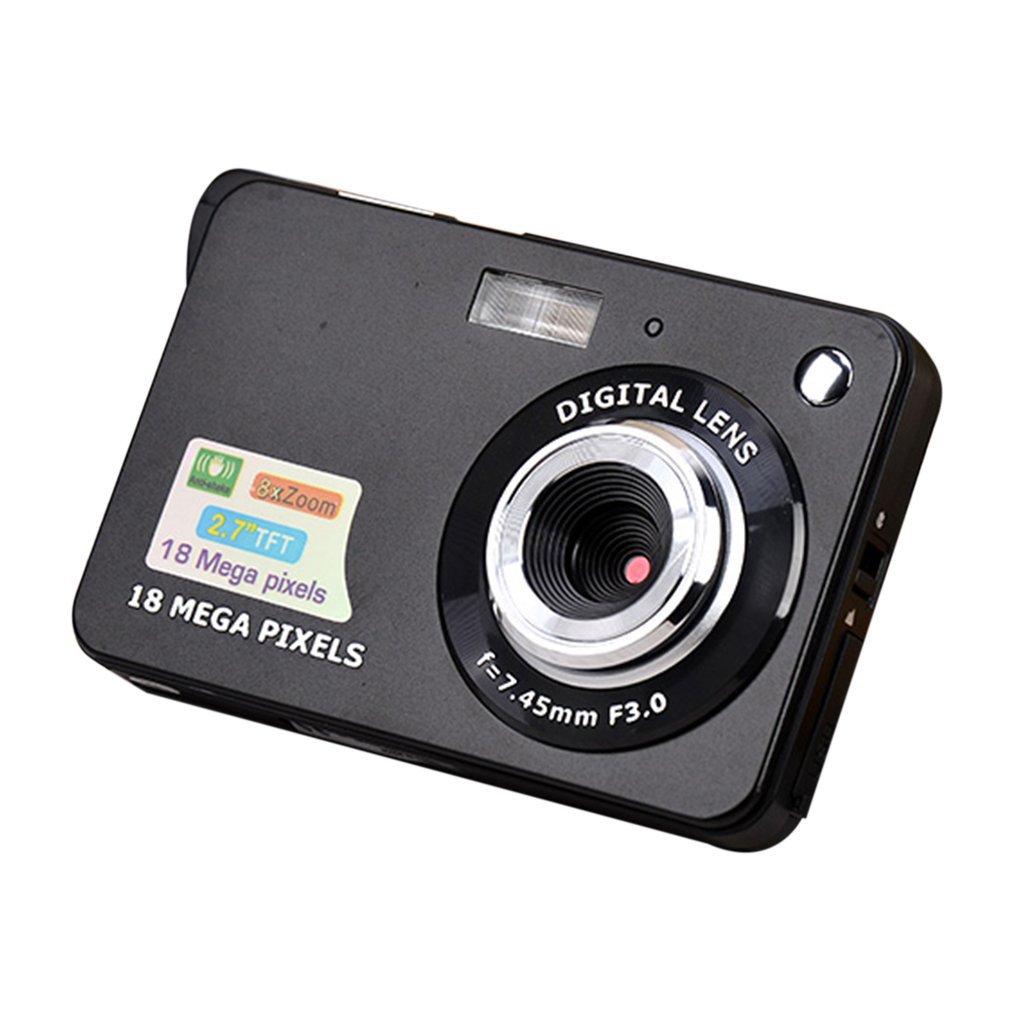 Digital Camera HD TFT LCD Display video camera 18MP 720P 8x Zoom Anti-Shake Camcorder CMOS 2.7 Inch Micro: Black