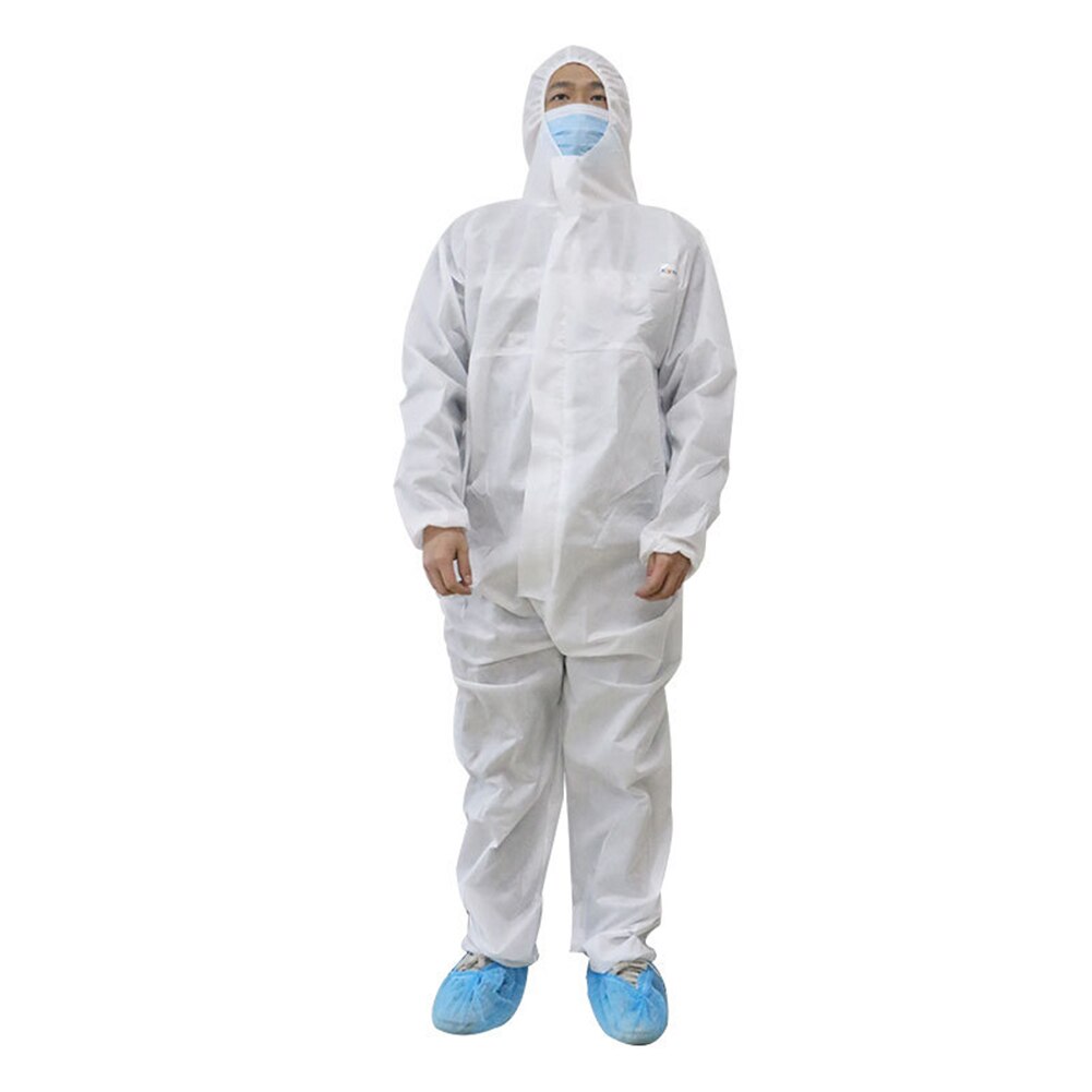 White Coverall Hazmat Suit Virus Protection Disposable Anti-Virus Clothing Disposable Factory Workshop Safety Clothing