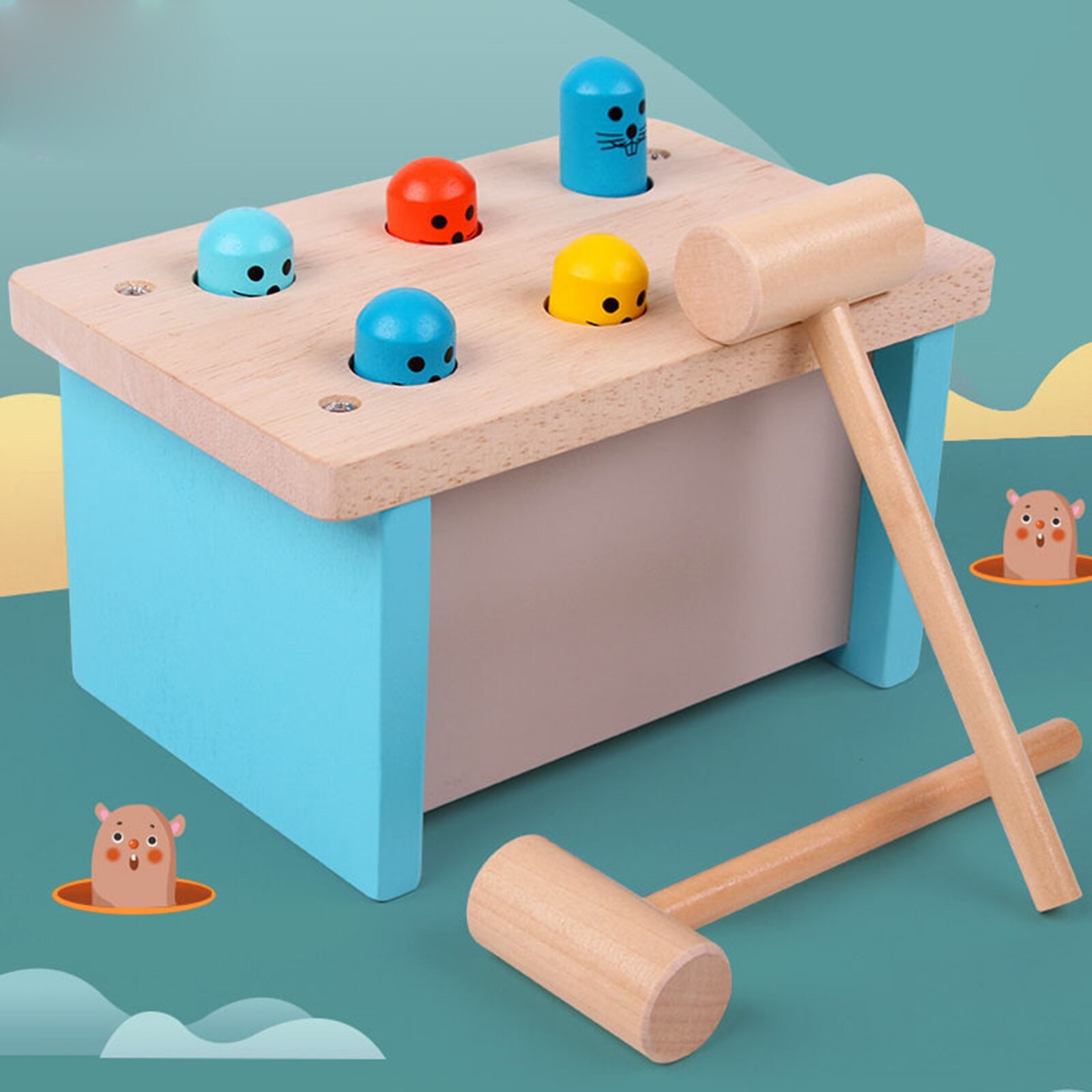 Houten Hamer Speelgoed-Kinderen Beat Speelgoed-Hamster Speelgoed-Voorschoolse Houten Speelgoed Gebouw Speelgoed Puzzels Games