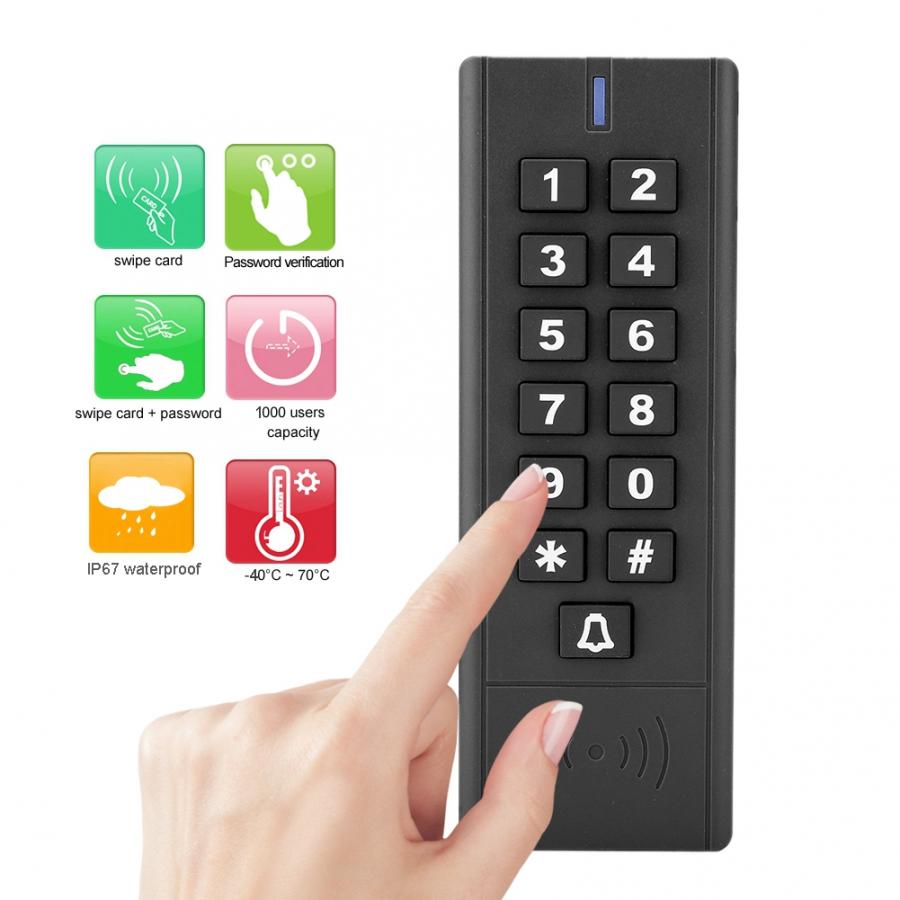 RFID Keypad Access Control Wiegand 26 Card Reader Password IP67 Door Security Waterproof