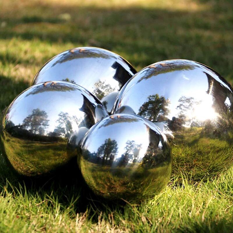 Esfera de Metal de acero inoxidable para decoración, bola hueca de 142mm-200mm, puerta exterior, centro comercial, venta
