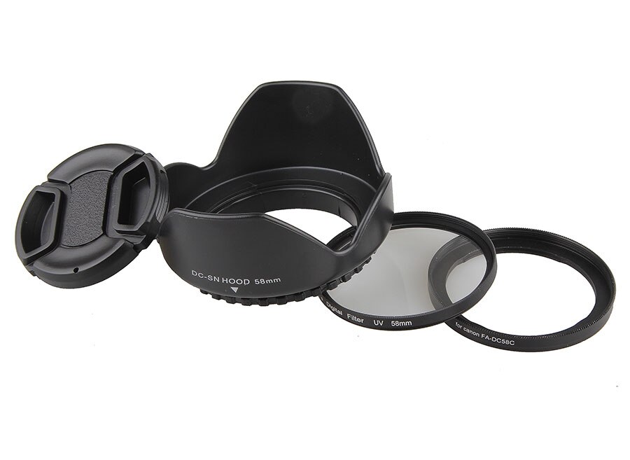 Camera Lens Filter Adapter Metalen FA-DC58C 58 Mm Lens Cap Zonnekap Uv Filter Voor Canon Powershot G1X (Onverenigbaar met G1X Ii)