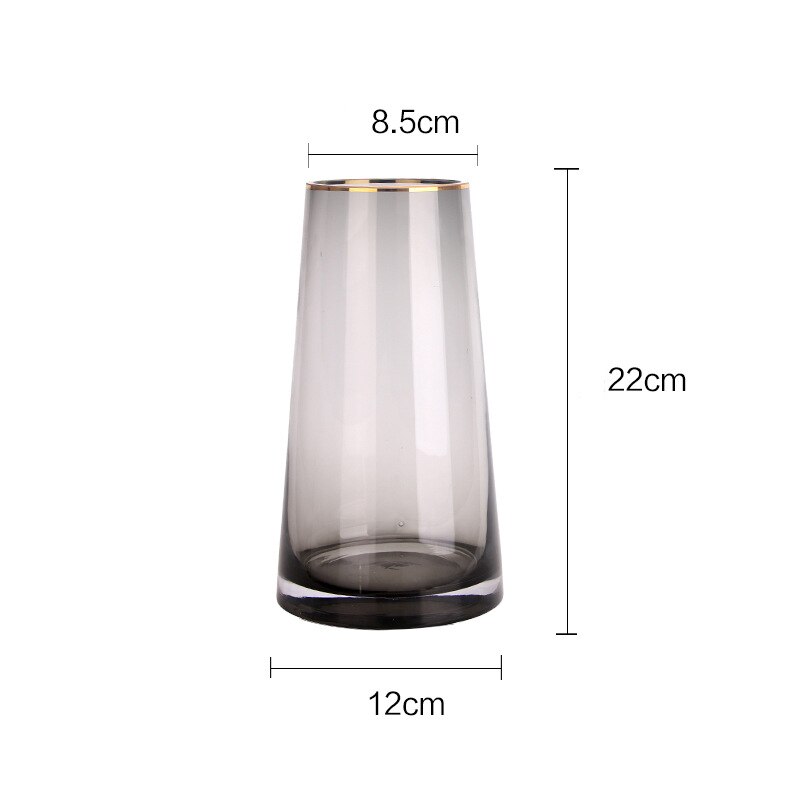 Luxe handgetekende gouden vazen voor kantoor, thuis, woonkamer, tafeldecoratie, vaas, eenvoud, transparante glazen vaas: 4