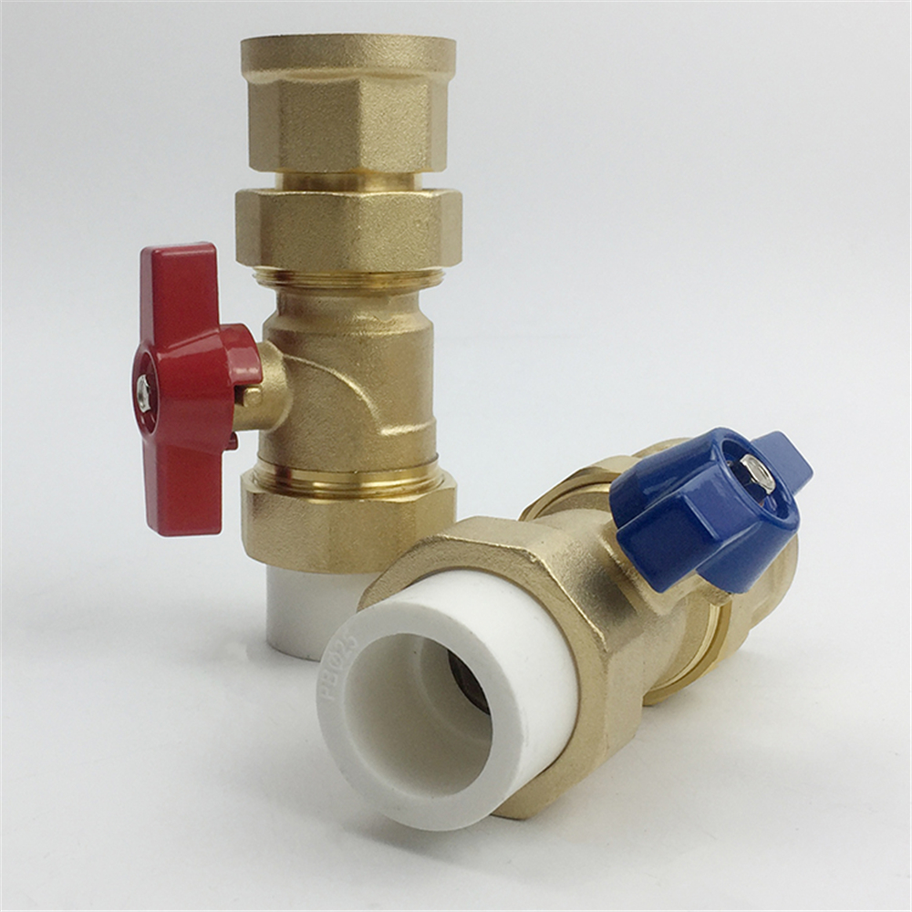 Ppr gulvvarme hovedventil manifold lige  dn25 tilsluttet  to 1 tommer vand manifold intern og ekstern kugleventil