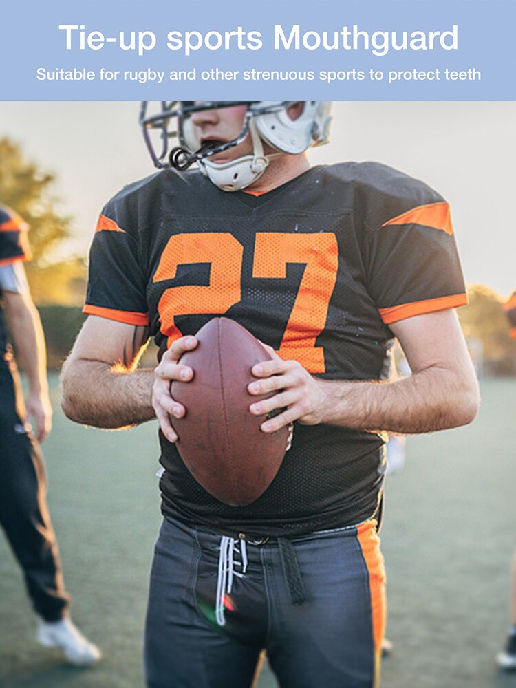 Protezione per la bocca da calcio con cinturino protezione completa forma giovanile sport protezione per la bocca con cinturino per adulti gioventù