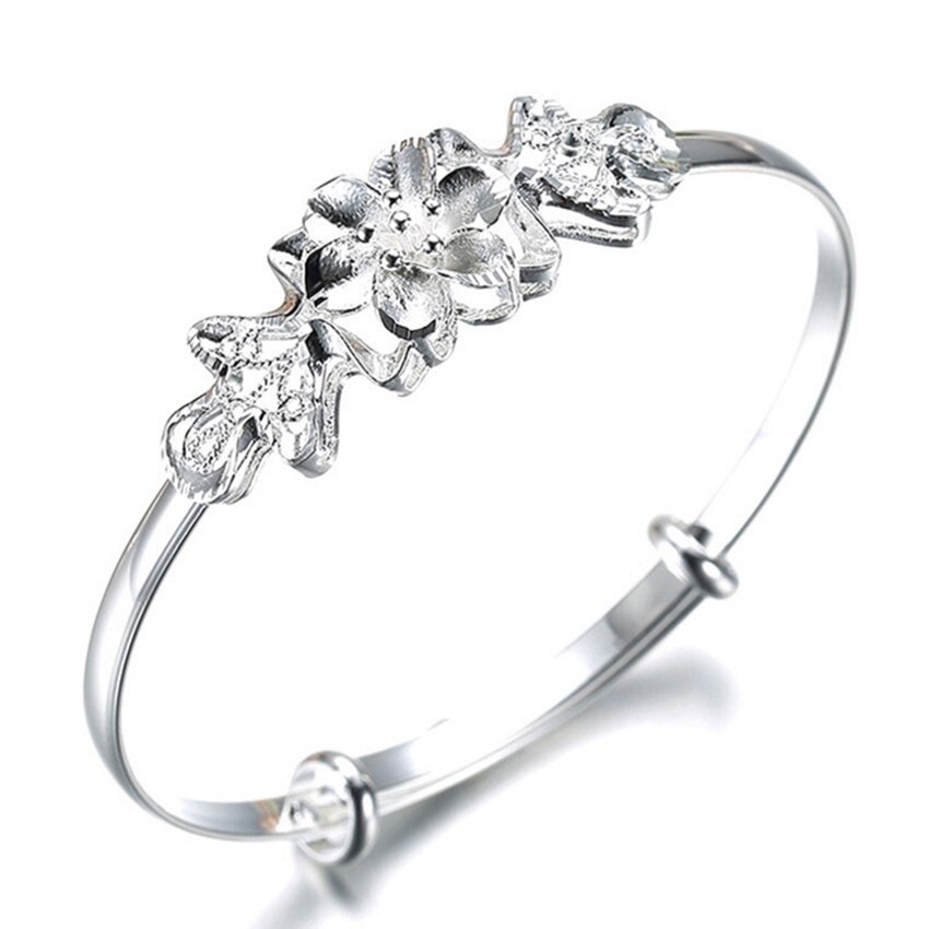 NEHZY S999 Stamp silver woman bracelet flowers opening bow bracelet lovely female jewelry