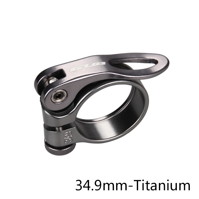 31.8/34.9mm Rode Zadelpenklem Zwart Goud Blauw Titanium Fiets Ultralight Lock Fiets Zadelpennen Klemmen Bike Zadelpen clip GUB: titanium-34.9mm