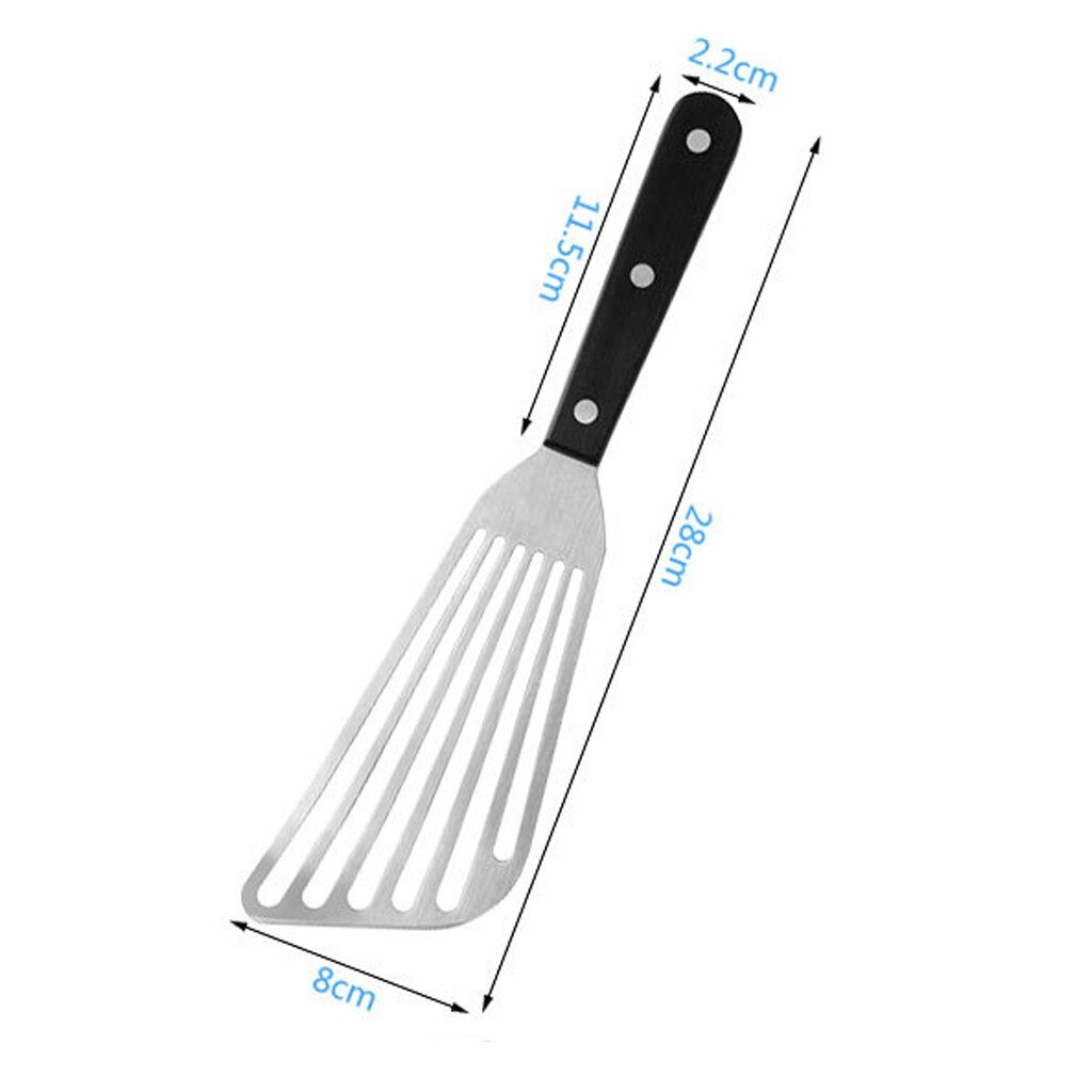 Pala giratoria ranurada para carne, espátula para pescado multiusos de acero inoxidable, herramientas para barbacoa, pala para fritos