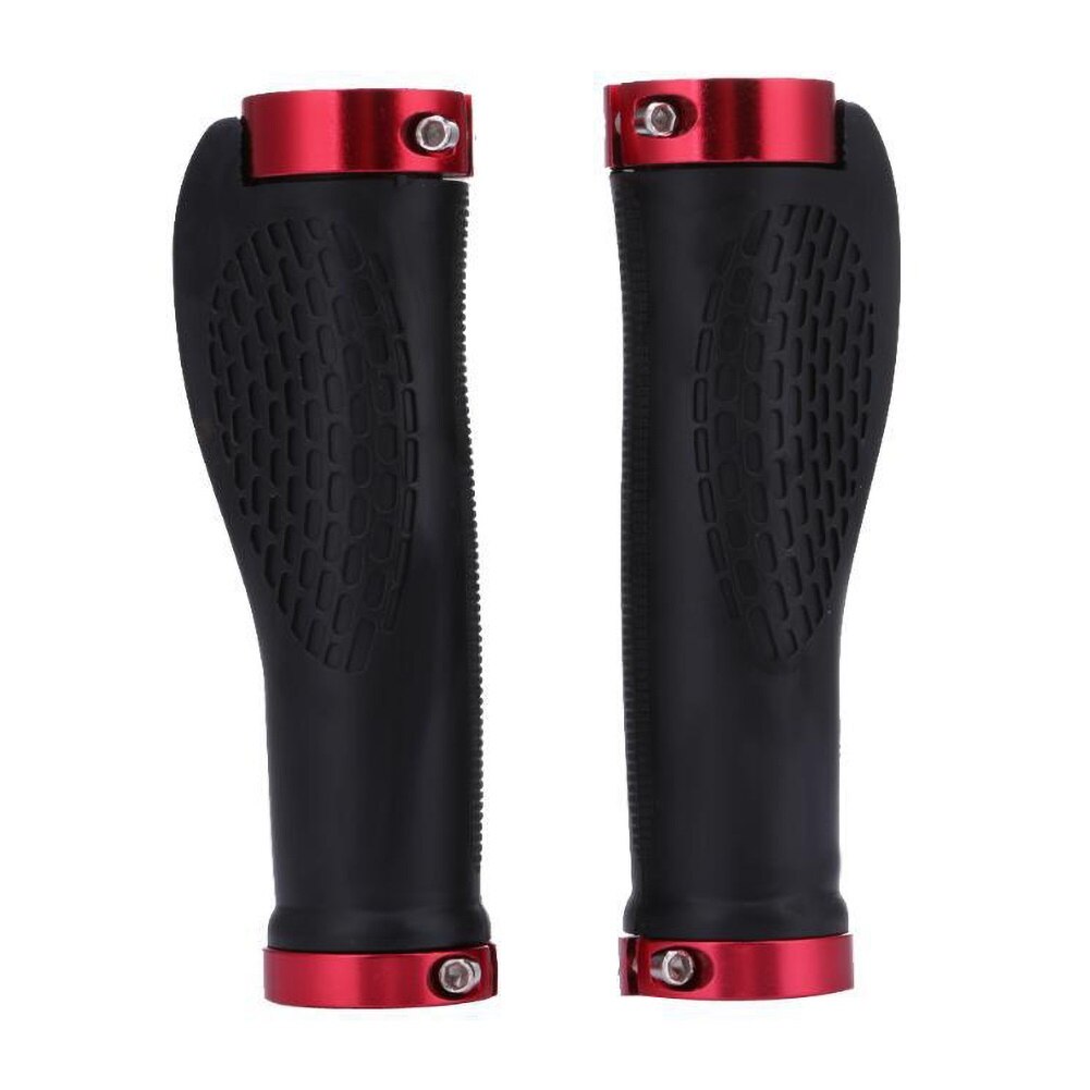 1 paire de ruban de poignée de guidon en caoutchouc pour vtt, antidérapant, verrouillage, accessoires de cyclisme: Rouge